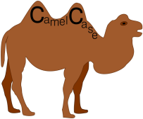 Un chameau avec le mot CamelCase &eacute;crit sur son corps o&ugrave; les deux C forment les deux bosses du chameau