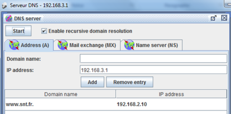 Configuration du serveur DNS