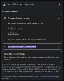 Google - Mes préférences publicitaires
