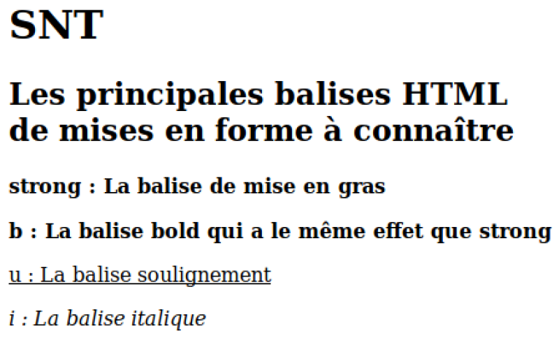 Rendu d'un code source HTML